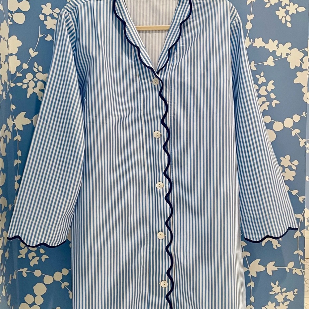 Blue Striped Women's Pajama Shirt